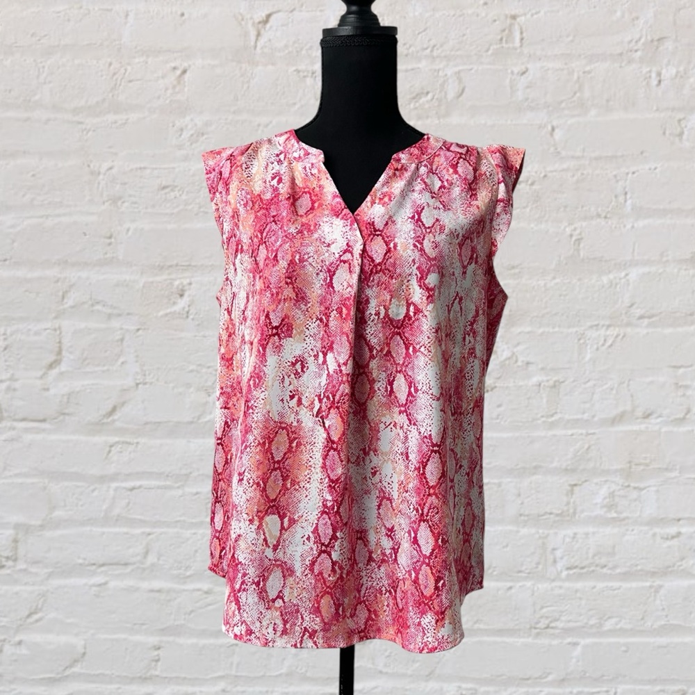 APT 9 Pink Snake Print Sleeveless Top M